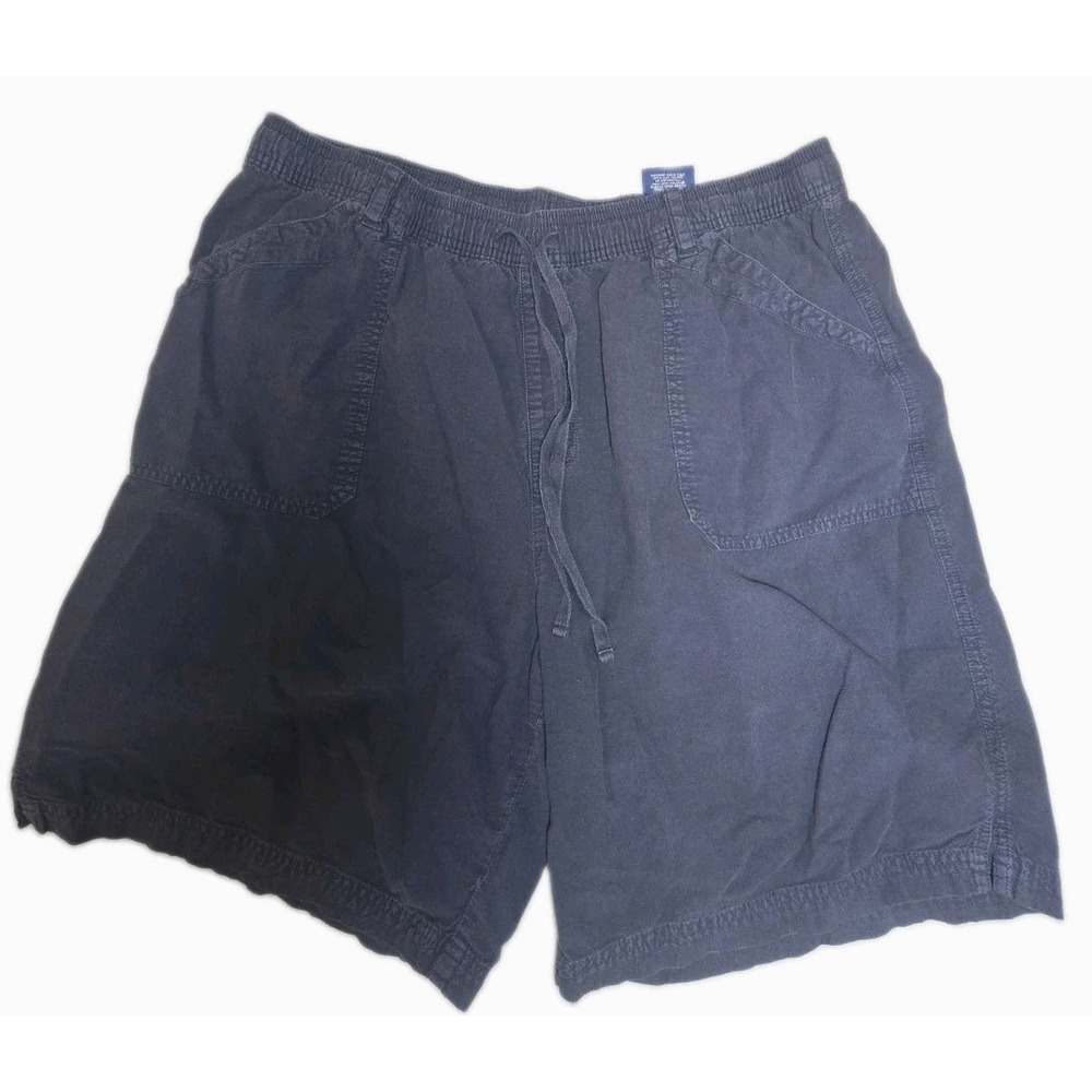 Gloria Vanderbilt Shorts Womens XL Dark Blue 100% Cotton Elastic Drawstring
